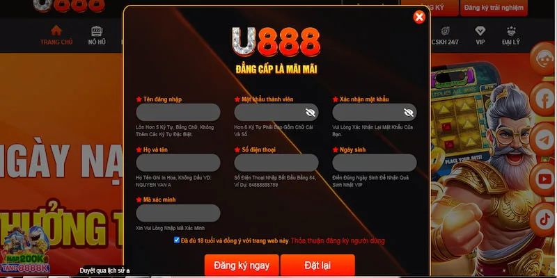 Hướng dẫn quy trình đăng ký U888