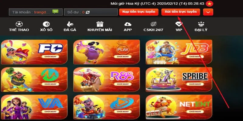 Đăng nhập để thực hiện giao dịch rút tiền U888