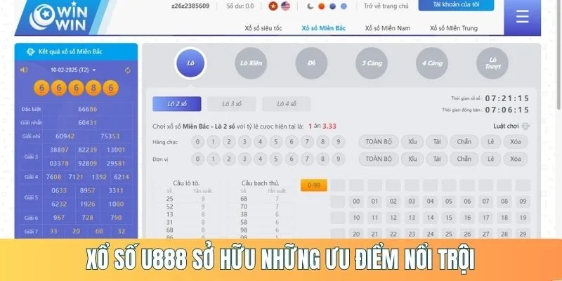 Ưu điểm nổi trội nhất của xổ số U888